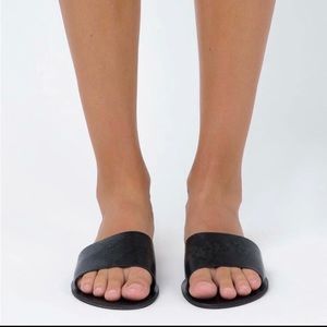 Billini Black Crete Slides - Princess Polly
